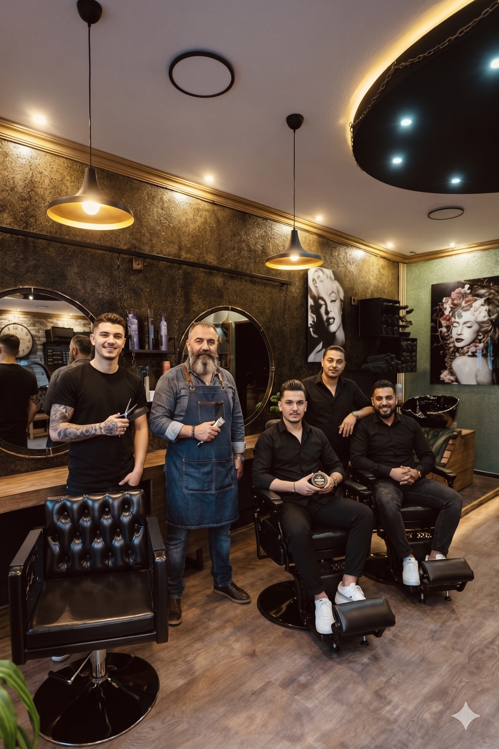Team vom Goldkamm Barbershop in Mainz